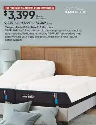 Sleep Country Tempur-Pedic Prima Blue 2.0 Mattress offer