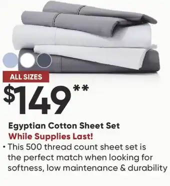 Sleep Country Egyptian Cotton Sheet Set offer