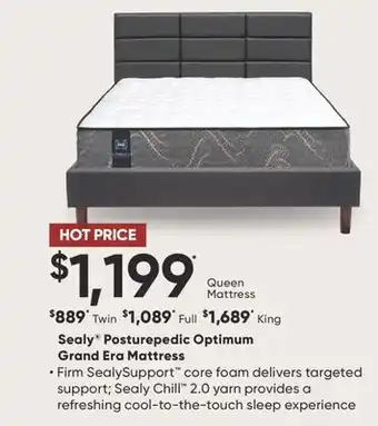Sleep Country Sealy Posturepedic Optimum Grand Era Mattress offer