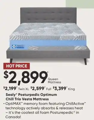 Sleep Country Sealy Posturpedic Optimum Chill Trio Vesta Mattress offer