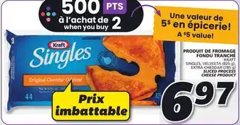 IGA KRAFT SINGLES, VELVEETA SLICED PROCESS CHEESE PRODUCT offer