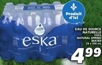 IGA ESKA NATURAL SPRING WATER offer