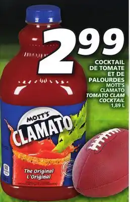IGA MOTT'S CLAMATO TOMATO CLAM COCKTAIL offer