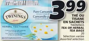 IGA TWININGS TEA OR HERBAL TEA BAGS offer