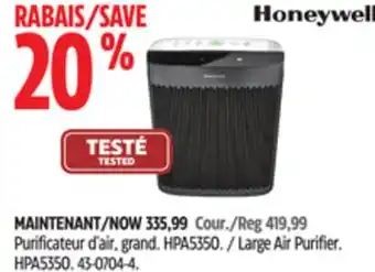 Canadian Tire Honeywell Large Air Purifier offer