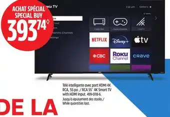 Canadian Tire RCA RA 55 4K Smrt TV with HDMI Input offer