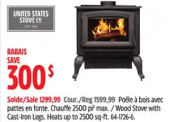 Canadian Tire US Stove Company Wood Stove with Cast-Iron Legs offer
