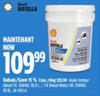 Canadian Tire Shell ROTELLA T4 Diesel Motor Oil offer