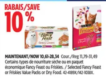 Canadian Tire Selected Fancy Feast or Friskies Value Packs or Dry Food offer