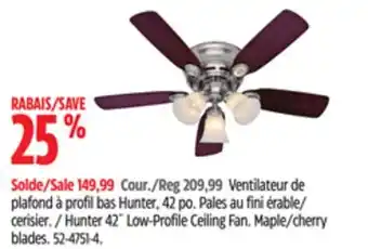 Canadian Tire Hunter 42˝ Low-Profile Ceiling Fan offer