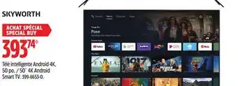 Canadian Tire Skyworth 50 4K Android Smart TV offer