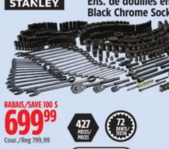 Canadian Tire Stanley Black Chrome Socket Sets offer