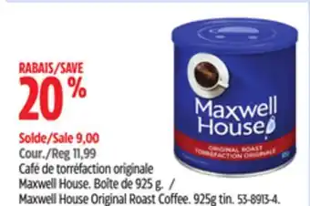 Canadian Tire Maxwell House Original Roast Coffee offer