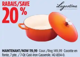 Canadian Tire Lagostina 7-Qt Cast-Iron Casserole offer