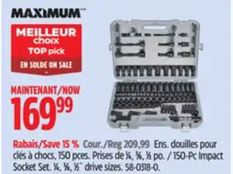 Canadian Tire MAXIMUM 150-Pc Impact Socket Set offer