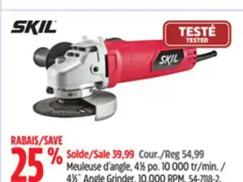 Canadian Tire Skil 4 1⁄2 Angle Grinder offer