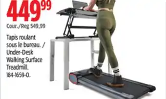 Canadian Tire Sunny Health & Fitness Under-Desk Walking Surface Treadmill offer