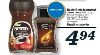Marché Richelieu NESCAFÉ CAFÉ INSTANTANÉ | NESCAFÉ INSTANT COFFEE offer