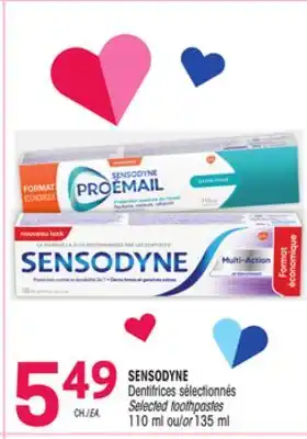 Uniprix SENSODYNE Dentifrices sélectionnés/ Selected toothpastes offer