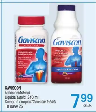 Uniprix GAVISCON Antiacide/Antacid Liquide/Liquid, Compr. à croquer/Chewable tablets offer