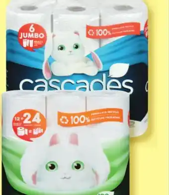 Marches Tradition CASCADES TUFF JUMBO (6 roll) PAPER TOWELS OR FLUFF DOUBLE (12 roll) BATHROOM TISSUE offer