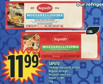 Marché Adonis SAPUTO Fromage mozzarella en bloc Régulier ou léger offer