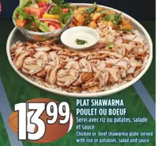 Marché Adonis PLAT SHAWARMA POULET OU BOEUF offer