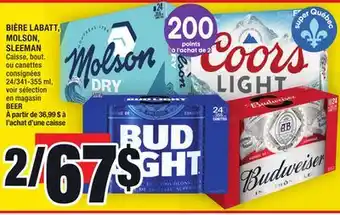 Super C BIÈRE LABATT, MOLSON, SLEEMAN | BEER offer