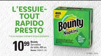 Provigo BOUNTY SERVIETTES DE TABLE, 400 UN offer