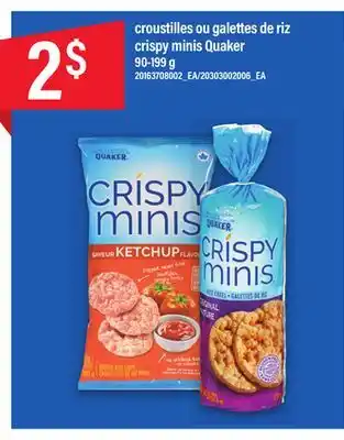 Maxi CROUSTILLES OU GALETTES DE RIZ CRISPY MINIS QUAKER, 90-199 g offer