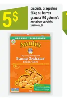 Maxi BISCUITS, CRAQUELINS 213 G OU BARRES GRANOLA 130 G ANNIE'S offer