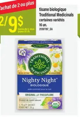 Maxi TISANE BIOLOGIQUE Traditional Medicinals 16 un offer