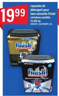 Maxi capsules de détergent pour lave-vaisselle Finish offer