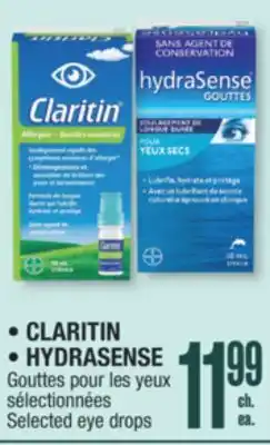 Jean Coutu CLARITIN , HYDRASENSE, Selected eye drops offer