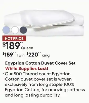 Dormez Vous Egyptian Cotton Duvet Cover Set offer