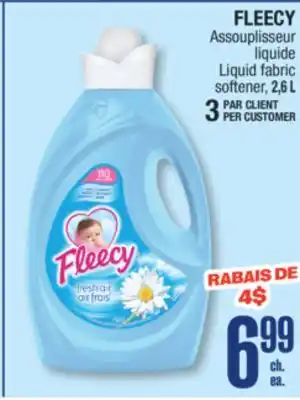 Jean Coutu FLEECY Liquid fabric softener offer