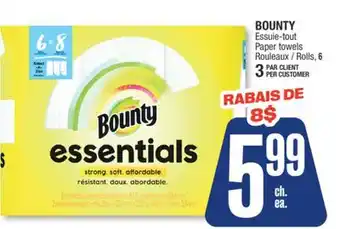 Jean Coutu BOUNTY Paper towels offer