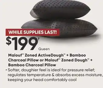 Dormez Vous Malouf Zoned Activedough + Bamboo Charcoal Pillow Or Malouf Zoned Dough + Bamboo Charcoal Pillow offer