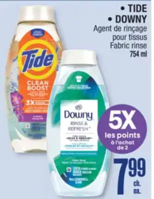 Jean Coutu TIDE, DOWNY Fabric rinse offer