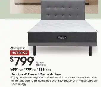 Dormez Vous Beautyrest Renewal Marina Mattress offer