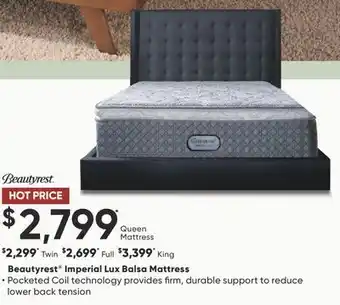 Dormez Vous Beautyrest Imperial Lux Balsa Mattress offer