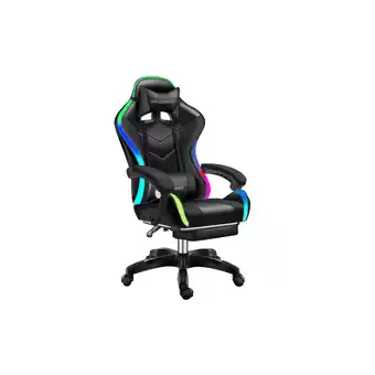 Best Buy WINGOMART Ergonomic High-Back PU Faux Leather Gaming Chair With RGB LED light, Lumbar Massage & Footrest High Back Adjustable offer
