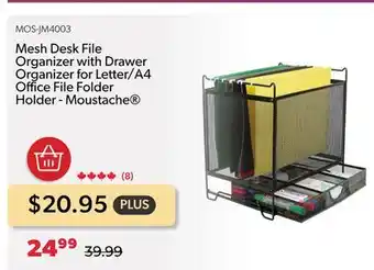 Shopper+ Mesh Desk File Organizer with Drawer Organizer for Letter/A4 Office File Folder Holder - Moustache offer
