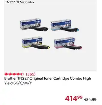 Shopper+ Brother TN227 Original Toner Cartridge Combo High Yield BK/C/M/Y offer