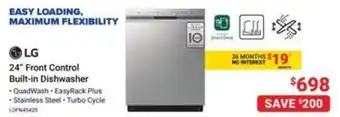 Visions Electronics LG 24" Front Control Built-in Dishwasher offer