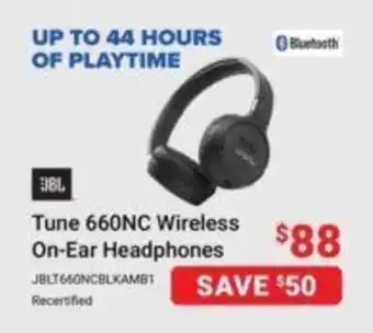 Visions Electronics JBL Tune 660NC Wireless On-Ear Headphones offer
