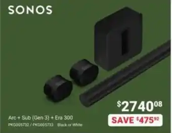 Visions Electronics SONOS Arc + Sub (Gen 3) + Era 300 offer