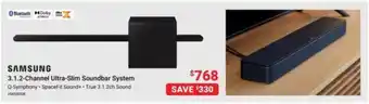 Visions Electronics SAMSUNG 3.1.2-Channel Ultra-Slim Soundbar System offer