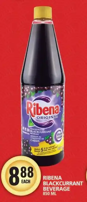 Food Basics RIBENA BLACKCURRANT BEVERAGE 850ML offer