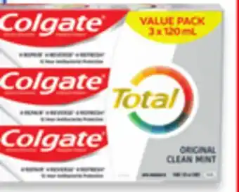 Walmart Colgate Total 3 x 120 mL offer